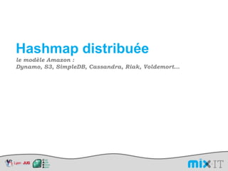 Hashmap distribuéele modèle Amazon : Dynamo, S3, SimpleDB, Cassandra, Riak, Voldemort…