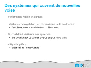 …Hashmap distribuée PartitionnementLe partitionnement et l’association clé/serveur sont assurés via « consistent hashing »Clientmd5(key) = 3#2«3»