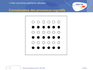 Connaissance des processus cognitifs Créer une bonne expérience utilisateur 
