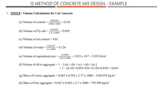 Mix design for concrete