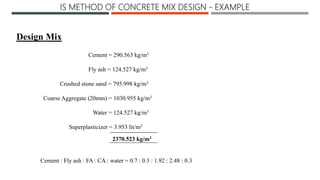 Mix design for concrete