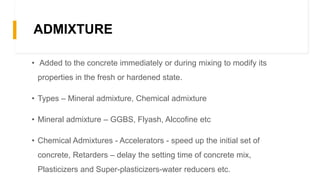 Mix design for concrete