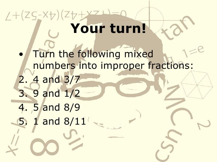 Mixed Numbers To Improper