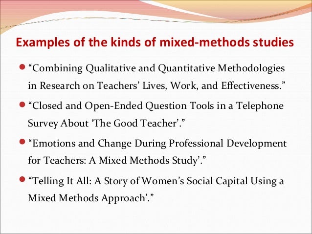 how to write a mixed method research question