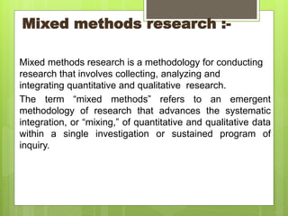 Mixed method research | PPTX | Undergraduate Education | College Education