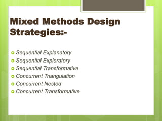 Sequential Nested Rwe Design Mixed method research | PPTX