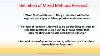 Repaste renere Frank Worthley Mixed method research design
