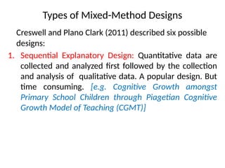 Designing Mixed Methods Research Design. | PPTX