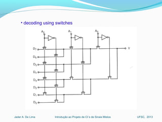 Introdução ao Projeto de CI´s de Sinais MistosJader A. De Lima UFSC, 2013
• decoding using switches
 