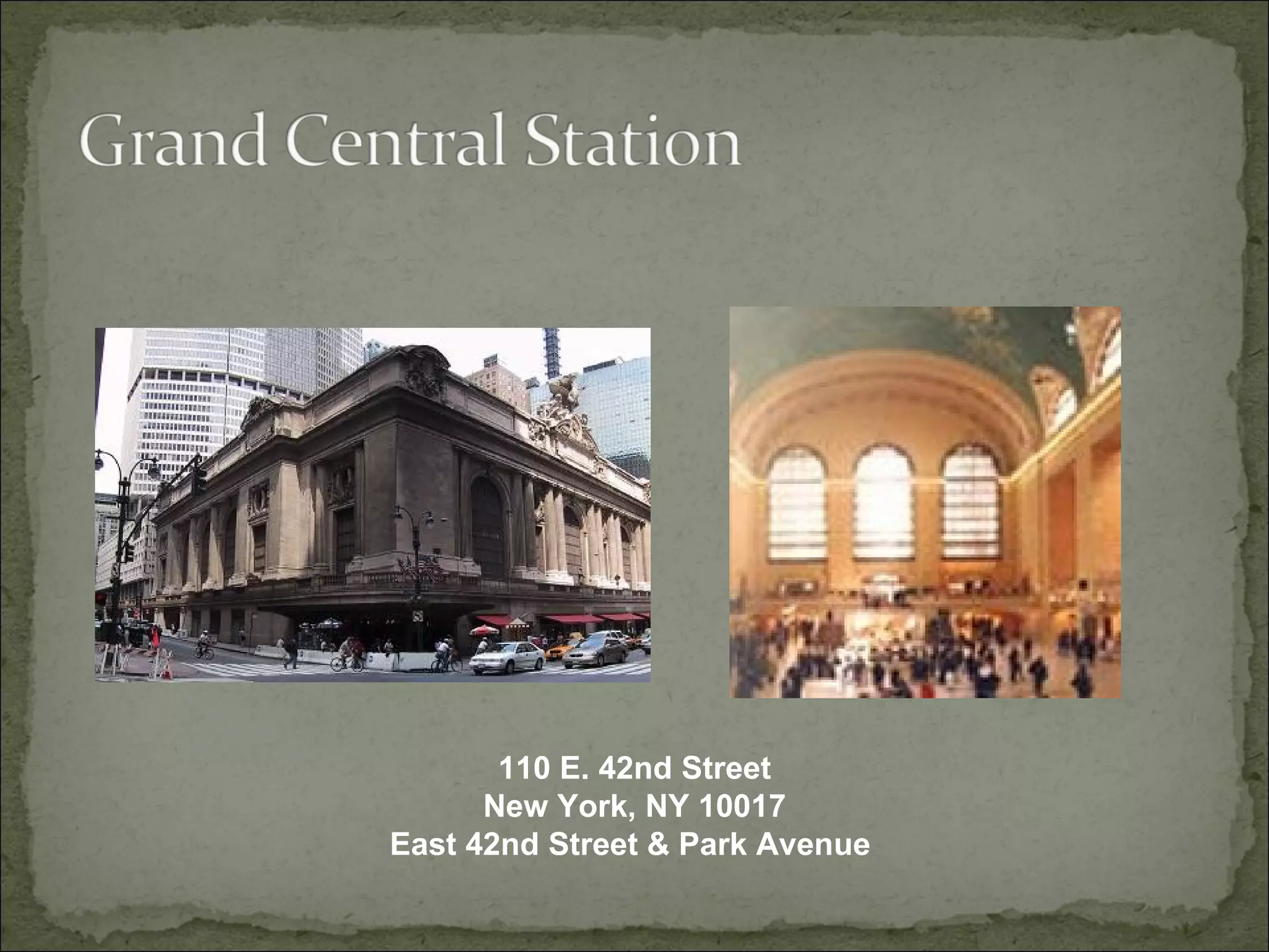 110 E. 42nd Street New York, NY 10017 East 42nd Street & Park Avenue