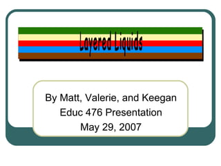 By Matt, Valerie, and Keegan Educ 476 Presentation May 29, 2007 