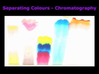  If a solution consists of a solid dissolved in 
water, you can separate them by heating. 
• The water evaporates — turns into a 
vapour and seems to disappear into the 
air — leaving the solid behind. Salt can be 
obtained from sea water by this method. 
 