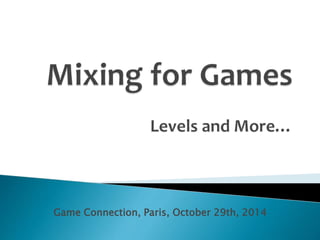 Game Connection, Paris, October 29th, 2014 
 