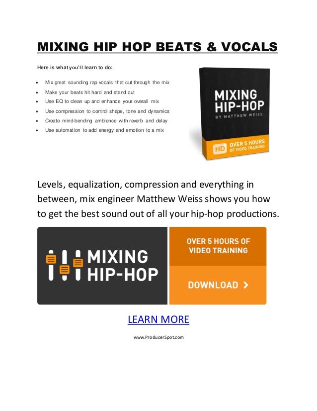 Mixing Hip Hop Beats and Vocals Tutorials