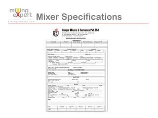 Mixer Specifications
 