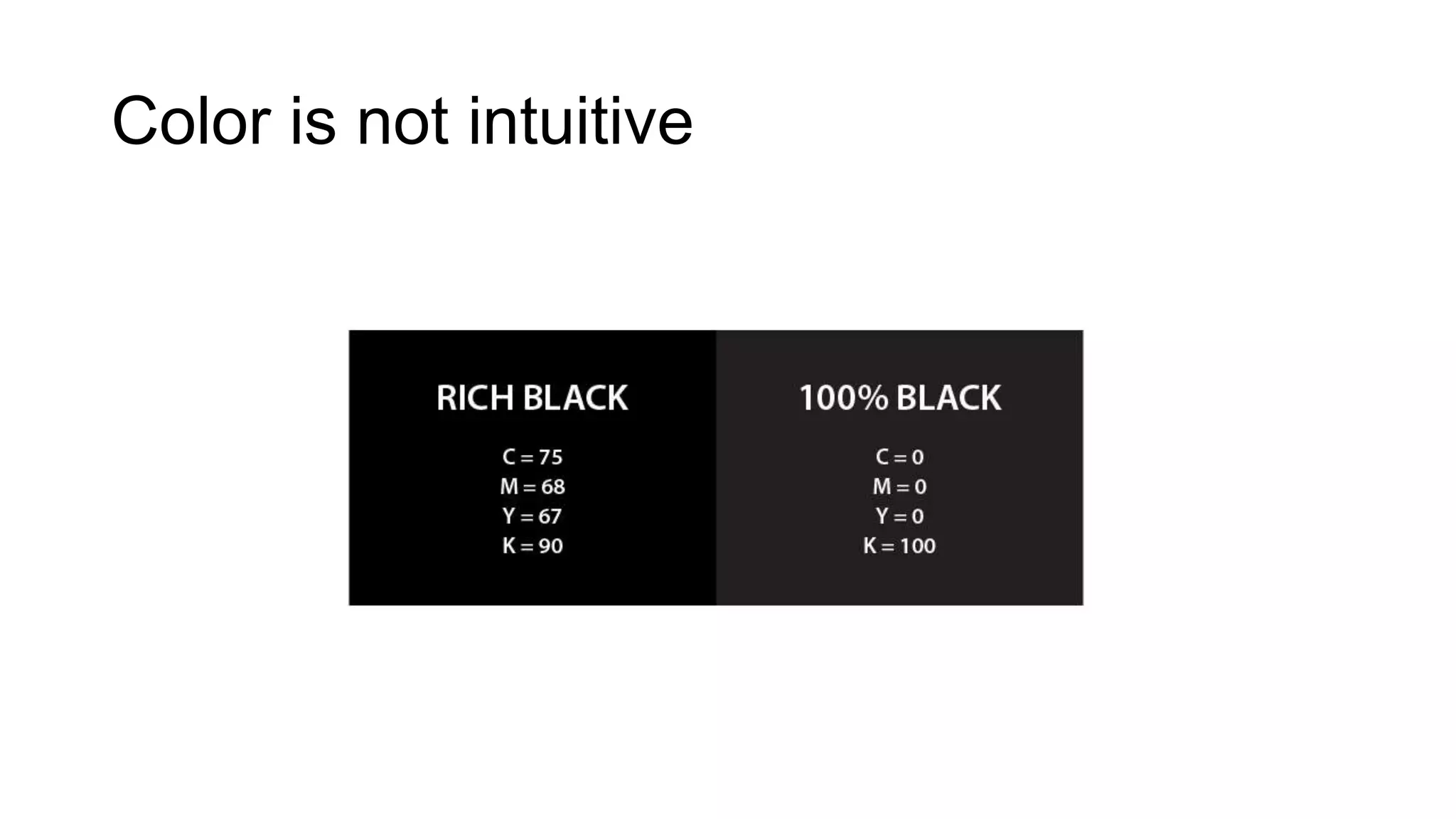 Color is not intuitive
 