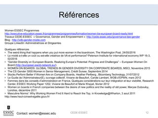 Références
CEDE-ESSEC 12
Women ESSEC Programmes
http://executive-education.essec.fr/programmes/programmes/formation/women-...