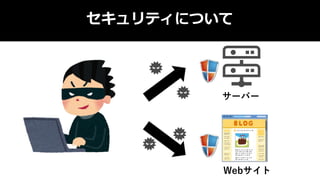 セキュリティについて
サーバー
Webサイト
 