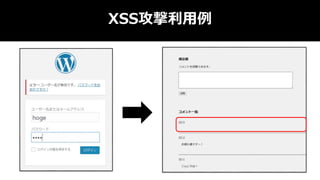 XSS攻撃利用例
 