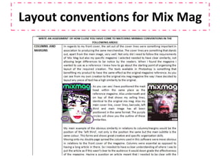 Layout conventions for Mix Mag
 