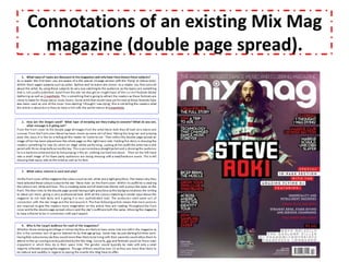 Connotations of an existing Mix Mag
  magazine (double page spread).
 