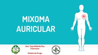 MIXOMA
AURICULAR
Univ. Tania Gallardo Pico
X Semestre
Catédra de Cirugía
 
