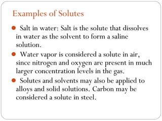 Solute Examples