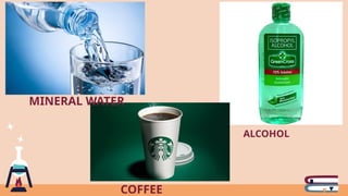 A CUP OF
COFFEE
ISOPROPYL
ALCOHOL
MINERAL WATER
 