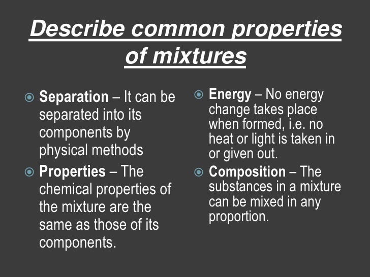 Mixtures And Compounds