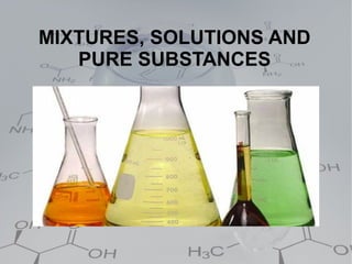 MIXTURES, SOLUTIONS AND
   PURE SUBSTANCES
 