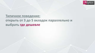 Типичное поведение:
открыть от 3 до 5 вкладок параллельно и
выбрать где дешевле
 