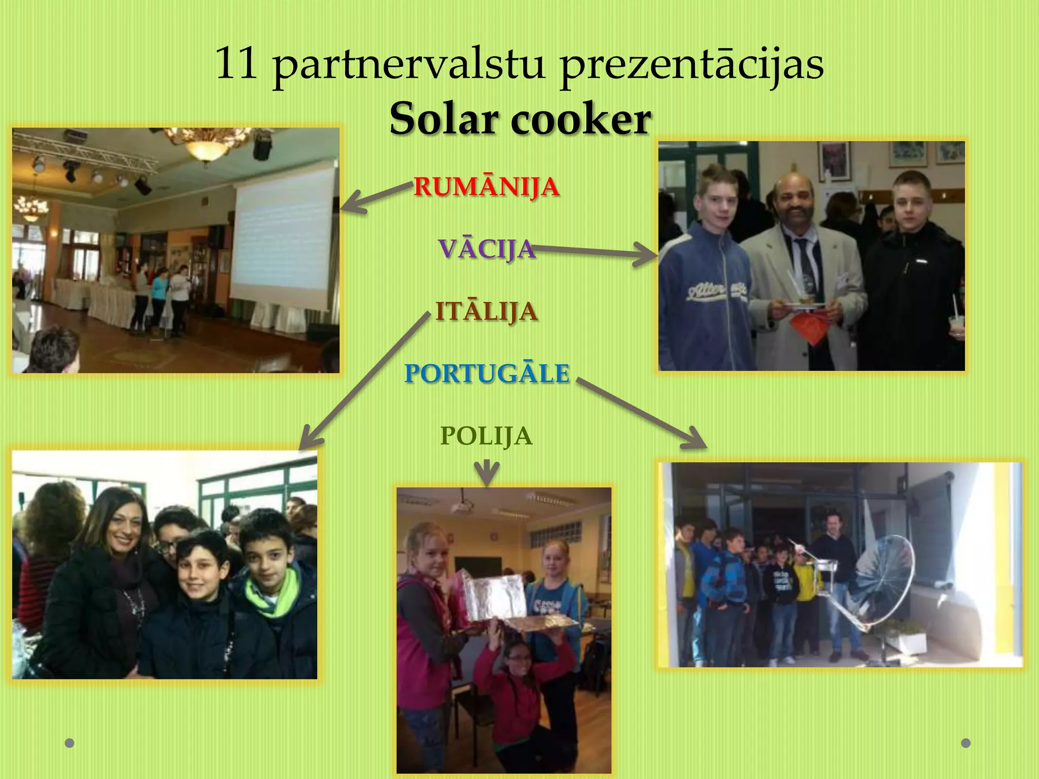 11 partnervalstu prezentācijas
        Solar cooker
         RUMĀNIJA

          VĀCIJA

          ITĀLIJA

         PORTUGĀLE

           POLIJA
 