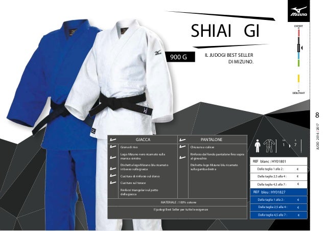 tabella taglie mizuno judogi