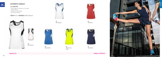 RUNNING
AUTHENTIC SINGLET
COD. U2EA7301
» Tessuto leggero e traspirante con tecnologia
	 Mizuno DryLite®.
» Dettagli in contrasto laterali.
» Anti-abrasion labelling.
TAGLIE XS-XL | MATERIALI 100% Polyester
70
White/Black
72
White/Royal
22
Royal/White
62
Red/White
DONNA / AUTHENTIC
44
Yellow Fluo/
Royal
14
Navy/White
PREZZO E 18
24
 