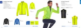 RUNNING
09
Black/Yellow
Fluo
44
Yellow Fluo
14
Royal/Navy
PREZZO E 45 PREZZO E 25UOMO / AUTHENTIC UOMO / AUTHENTIC
AUTHENTIC RAIN JACKET
COD. U2EE7101
»	Giacca leggera 20 denari
	 per una maggiore traspirazione.
»	Tessuto idrorepellente e antivento
	 per una migliore performance.
»	Zip posteriore per maggiore sicurezza
	 durante gli allenamenti.
TAGLIE XXS-XXL | MATERIALI 100% Polyester
09
Black
44
Yellow Fluo
AUTHENTIC RAIN VEST
COD. U2EE7102
»	Tessuto leggero e antivdento.
»	Dettagli riflettenti per maggiore visibilità durante
le corse notturne.
»	Soffietto posteriore per una maggiore ventilazione.
TAGLIE XXS-XXL | MATERIALI 100% Polyester
28 29
 