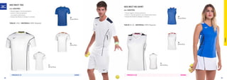 TENNIS
71
White/Navy
76
White/Red
22
Royal/White
22
Royal/White
PREZZO E 21 UOMO
HEX RECT TEE
COD. 62EA7002
»	Tessuto leggero, interlock poliestere.
»	Inserti in mesh per garantire
una migliore performance.
»	Stampa Hex Runbird e dettagli in contrasto.
TAGLIE S-XXL | MATERIALI 100% Polyester
71
White/Navy
76
White/Red
PREZZO E 20 DONNA
HEX RECT NS SHIRT
COD. 62EA7202
»	Tessuto leggero, interlock poliestere.
»	Inserti in mesh per garantire una migliore performance.
»	Stampa Hex Runbird e dettagli in contrasto.
TAGLIE XS-XL | MATERIALI 100% Polyester
86 87
 