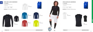 MULTISPORT
TRAINING
62
Red/White
45
Yellow/Navy
14
Navy/White
22
Royal/White
71
White/Navy
PREZZO E 35 UNDERWEAR/UNISEX
09
Black/White
CORE LONG SLEEVE UNDERWEAR
COD. 32EA7045
»	Intimo performante senza cuciture.
»	Jacquard logo.
MATERIALI 92% Polyester, 8%Polyurethane
09
Black/White
71
White/Navy
PREZZO E 29 UNDERWEAR/UNISEX
CORE SLEEVELESS UNDERWEAR
COD. 32EA7046
»	Intimo performante senza cuciture.
»	Jacquard logo.
MATERIALI 92% Polyester, 8%Polyurethane
XS-S M-L XL-XXL
L XL XXL
XS-S M-L XL-XXL
L XL XXL
98 99
 
