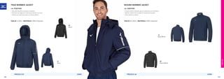 FREETIME
09
Black
14
Navy
PREZZO E 52 UOMO
TRAD BOMBER JACKET
COD. P2EE7600
»	Giaccone imbottito con tessuto resistente.
»	Giaccone con cappuccio e due tasche laterali con la zip.
»	Costina sul fondo manica per un fitting migliore.
TAGLIE S-XXXL | MATERIALI 100% Polyester
09
Black/White
14
Navy/White
PREZZO E 60 UOMO
MIZUNO BOMBER JACKET
COD. 32EE7505
»	Tessuto stretch antivento, guscio in polistere con imbottitura.
»	Bomber Jacket con 2 zip laterali, zip esterna sul petto.
»	Vita e polsini in costina.
TAGLIE XS-XXXL | MATERIALI 100% Polyester
126 127
 