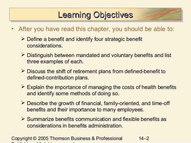 chapter 14 managing employee benefits