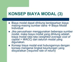 Cost of Capital (Biaya Penggunaan Modal) | PPT