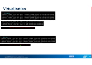 Copyright © 2017, Intel Corporation. All rights reserved.
*Other names and brands may be claimed as the property of others.
Virtualization
109
 