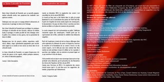 Notre Scène Culturelle de Proximité, par sa nouvelle program-mation 
culturelle variée, vous proposera des vendredis soirs 
aptésiens animés. 
Embarquez avec nous pour un voyage prônant la découverte, la 
transmission, le partage, la richesse de l’échange. 
Une Scène Culturelle de Proximité pour privilégier les pratiques 
artistiques et culturelles de tous horizons, valoriser la création 
locale, la partager, et rendre possible de réels échanges entre 
le public et les créateurs en tous genres, tout en permettant de 
lancer le débat. 
Rejoignez-nous lors de concerts, ateliers, expositions, confé-rences, 
débats, stages spécialement programmés pour enrichir 
notre regard sur le monde et nous ancrer au mieux dans la vie 
culturelle locale. 
La Scène Culturelle de Proximité, un espace d’expression à la 
croisée des genres et des regards, mêlant pratiques amateurs, 
art, culture et éducation populaire. 
Contact : Cédric Bernadotte 
La Scène Culturelle de Proximité est partenaire de Cultures du Coeur. 
Lancée en décembre 2012, la coopérative des savoirs s’est 
consolidée lors de la saison 2013/2014. 
Le travail au long cours a été réalisé dans le cadre du projet 
Handiweb TV, avec la contribution des jeunes de l’ESAT Tourville. 
À partir de l’enquête de terrain menée auprès des commerçants, 
le documentaire « Au pays du lèche vitrine » constitue une intro-duction 
au débat sur la place du commerce de proximité. 
Le succès remporté lors de la présentation au public, l’adhésion 
rencontrée auprès des commerçants, l’intérêt porté par les 
représentants de la Ville, confirment la validité d’une démarche 
singulière. 
Partir de l’expérience vivante de tout un chacun, débusquer dans 
cette expérience les éléments de savoir et d’expertise, favoriser 
la rencontre et la fécondation de ces savoirs « bruts » et des 
savoirs experts, c’est le défi que nous nous sommes fixé. Nous 
voulons en cela contribuer à nourrir le débat sur les « grandes » 
questions sans négliger, mais au contraire en prenant appui sur 
ce qui constitue le vécu de chacun. 
Cette première mise en oeuvre nous encourage à poursuivre et ap-profondir 
notre démarche, qui fut présentée lors des Rencontres 
des Universités Populaires de Paris de juin 2014. 
Comme nous l’écrivions en 2013, « la coopérative des savoirs 
n’exclut aucun sujet ». Ce sont donc aussi vos suggestions, de-mandes, 
propositions qui l’alimenteront. 
Contact : Françoise Caubin 
La Scène Culturelle de Proximité 
label initié par la F.F.M.J.C. 
La Coopérative des savoirs 
La MJC d’Apt, qui vient de fêter ses cinquante ans d’existence, est avant tout une association à 
but non lucratif, affiliée à la Fédération Française des MJC, et porte les valeurs de l’éducation 
populaire. Elle est administrée par des bénévoles, adhérents de l’association, en cogestion avec les 
partenaires territoriaux, des membres de droit et des membres associés. 
Le conseil d’administration 
Membres élus représentants des adhérents 
Françoise Caubin, présidente 
Françoise Rond, secrétaire 
Anne Chabert, secrétaire adjointe 
Annie Larher, trésorière 
Sylvain Berthelot, Claude Carles, Begonia Gaudin, Alain Kervahut, Nathalie Landrieu, 
Jacques Lombart, Gloria Martinez, Rémy N’Guyen, Agnès Valentin, Mariannig Vaugrenard. 
Membres de droit 
M. Olivier Curel, Maire de la ville d’Apt ou son représentant 
M. le Directeur départemental de la Jeunesse et des Sports 
M. Thierry Dallière, Délégué régional de l’Union des Fédérations régionales des MJC 
Mme Virginie Fusciardi, Directrice, Fédération Française des MJC 
Membres associés 
Caisse d’Allocations Familiales 
Cité Scolaire d’Apt 
Centre social Maison Bonhomme 
Le personnel permanent 
Virginie Fusciardi, Directrice 
Tiffanie Calderini, agent d’accueil, secrétaire-comptable 
Marie-Christine Mangeot, agent administratif 
Aziz Kasse, animateur multimédia 
Caroline Chikhaoui, animatrice, Point Information Jeunesse 
Cédric Bernadotte, animateur coordinateur de développement culturel 
Les partenaires 
Ville d’Apt, Communuté de Communes du Pays d’Apt, Conseil Général du Vaucluse, Conseil Régional 
PACA, Caisse d’allocations familiales, Centre Social Maison Bonhomme, Conservatoire Intercomunal de 
musique du Pays d’Apt-Pont Julien, Vélo Théâtre. 
20 21 
 