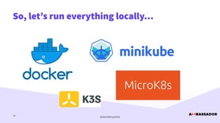 @danielbryantuk
So, let’s run everything locally…
10
 