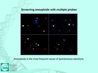 Screening aneuploids with multiple probes 
Aneuploidy is the most frequent cause of spontaneous abortions. 
 