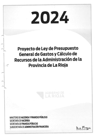 Proyecto de ley de presupuesto 2024 de La Rioja