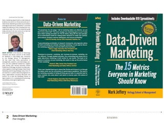 Data-Driven Marketing:
Five Insights
3/13/20152
 