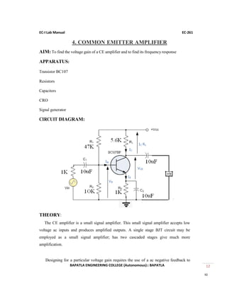 Ec 261 ec 1 lab manual | PDF
