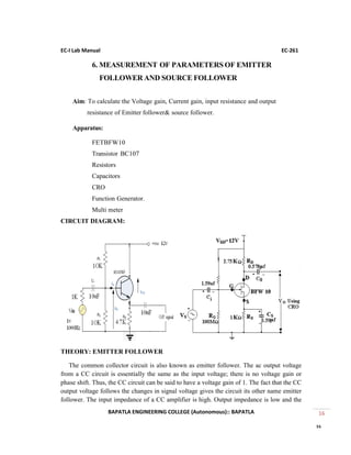 Ec 261 ec 1 lab manual | PDF