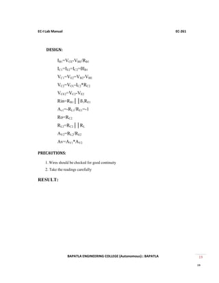 Ec 261 ec 1 lab manual | PDF