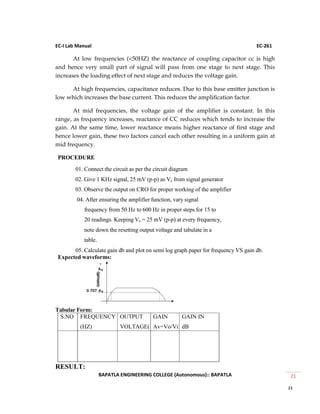 Ec 261 ec 1 lab manual | PDF